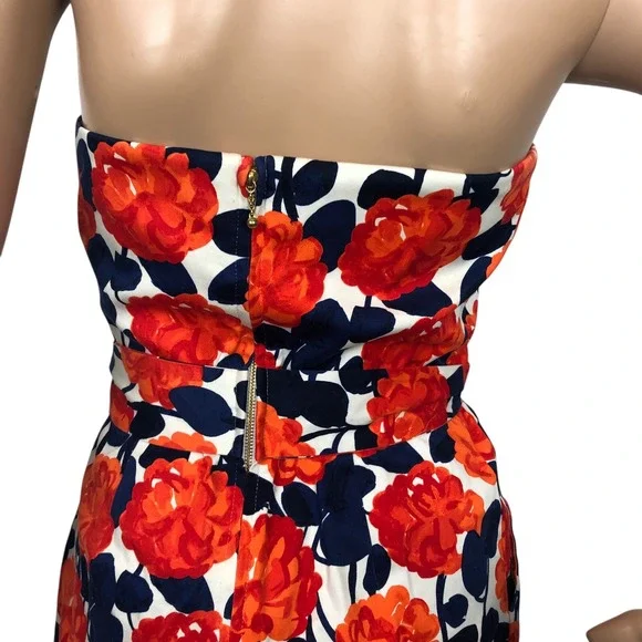 Shoshanna Sweetheart Bustier Floral Print Strapless Mini Cocktail Party Dress 2 - Picture 6 of 8